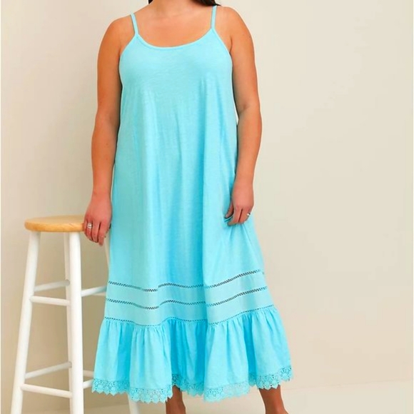 torrid Swim Nwt Torrid Swim Cover Maxi Cotton Crochet Trim